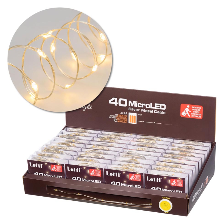 LUMINARIA MICROLED 40L   CALDO 1,9MT BATTERIA