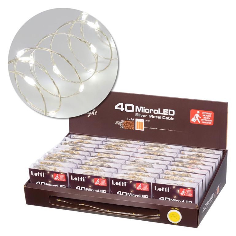 LUMINARIA MICROLED 40L FREDDO 1,9MT BATTERIA