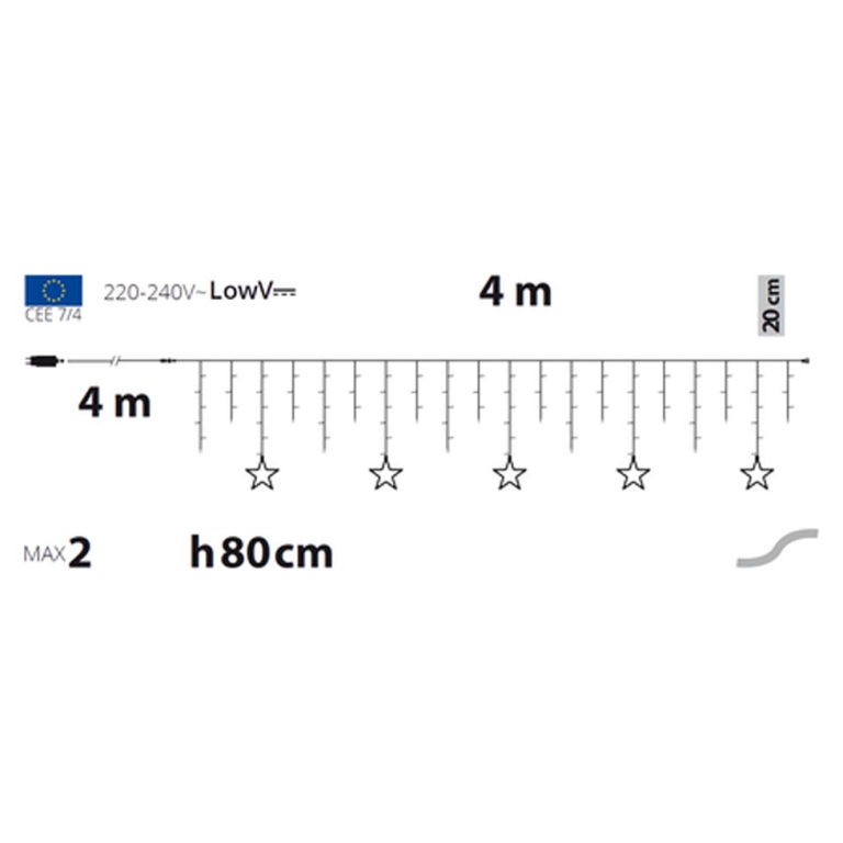 LUMINARIA 150 LED 4MT BIANCO CALDO TENDA STELLE 3
