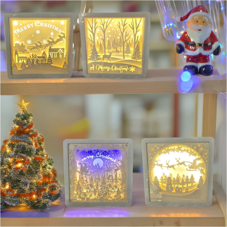 DECORO PAESAGGIO EFFETTO 3D LED 16X16CM SOGGETTI ASSORTITI