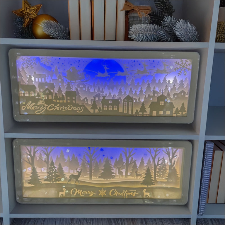 DECORO PAESAGGIO EFFETTO 3D LED 26X10CM SOGGETTI ASSORTITI