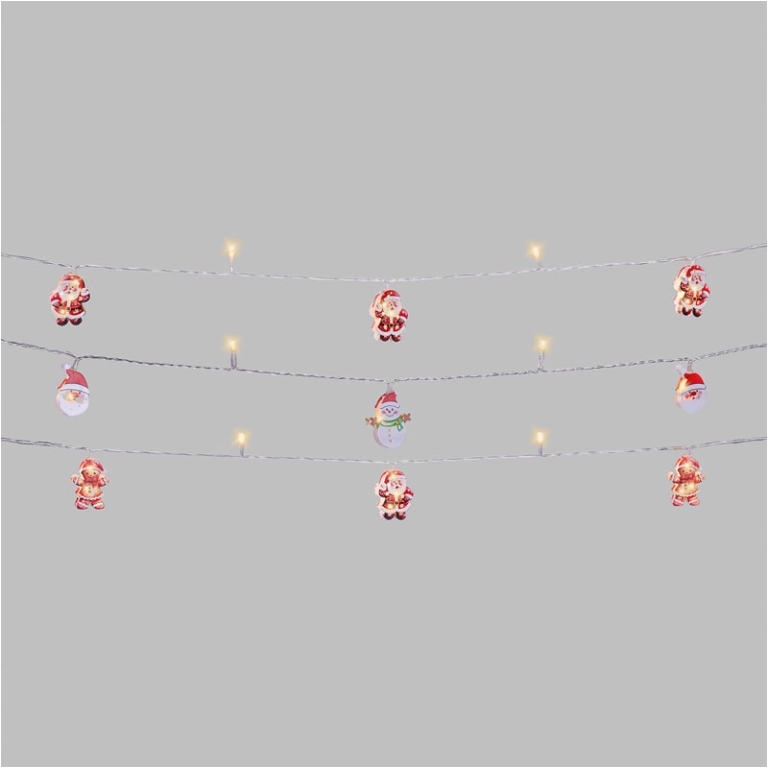 LUMINARIA 10 LED 1,5MT SANTA KLAUS CATENA BATTERIA