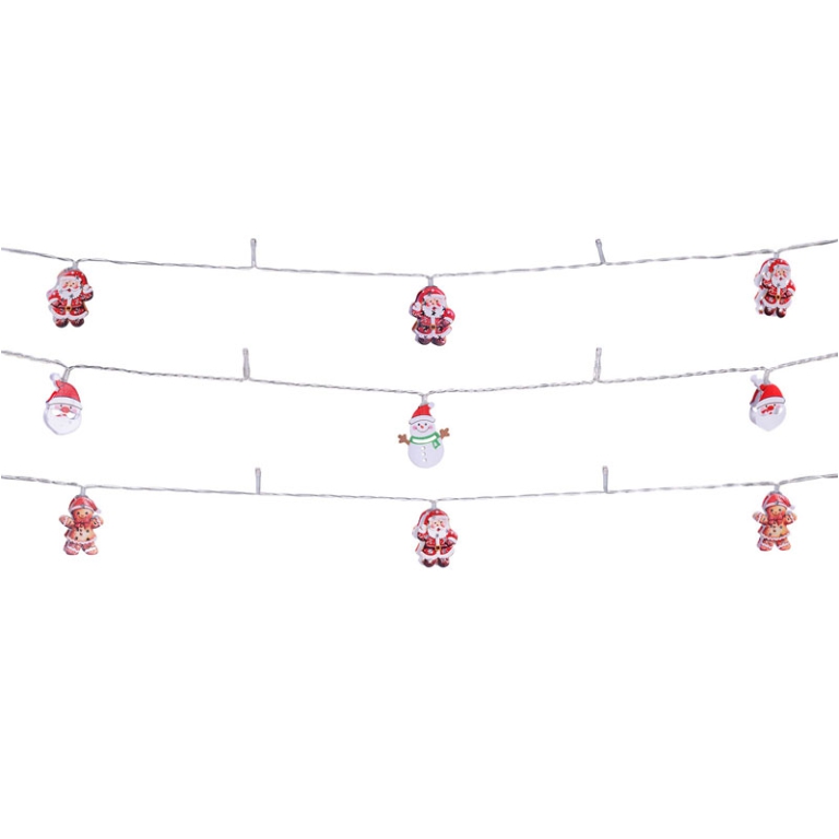 LUMINARIA 10 LED 1,5MT SANTA KLAUS CATENA BATTERIA 2