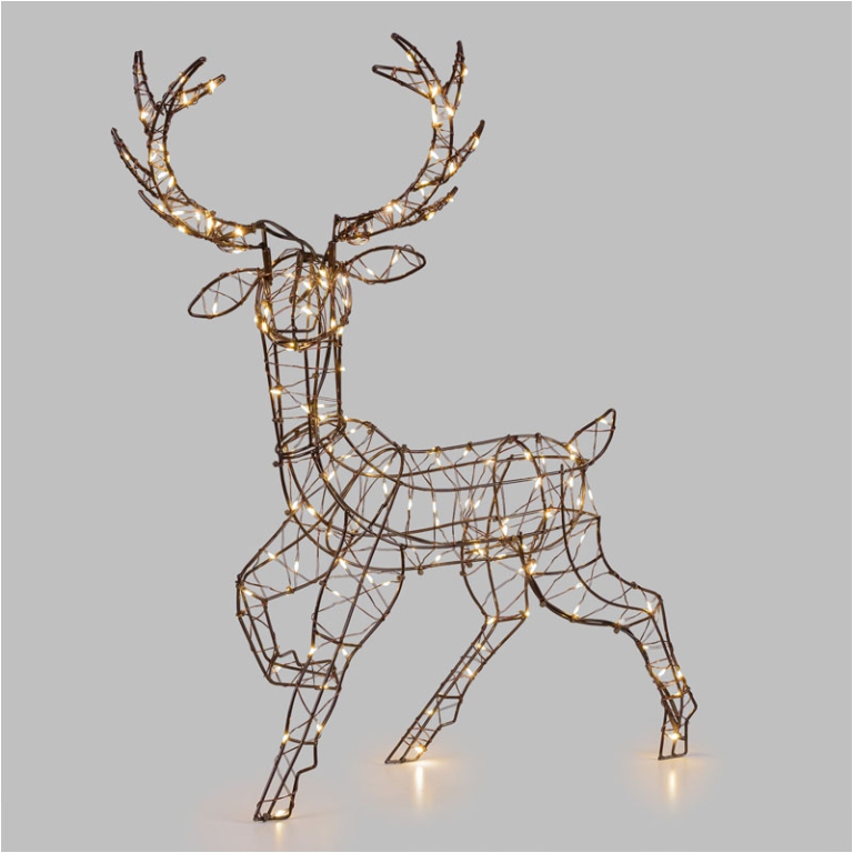 DECORO RENNA 3D MARRONE  150MICROLED H52CM