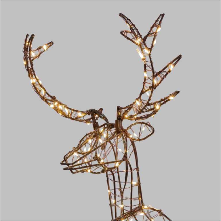 DECORO RENNA 3D MARRONE  150MICROLED H52CM 5