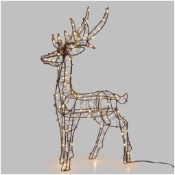 DECORO RENNA 3D MARRONE  120MICROLED H50CM