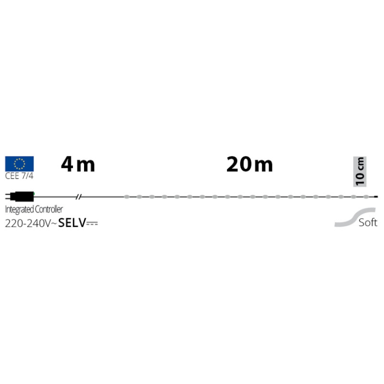LUMINARIA 200 LED 20MT CAMBIACOLORE SMD 3