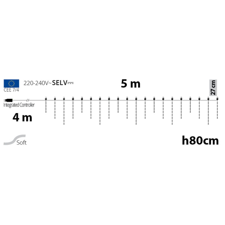 LUMINARIA 120 LED 5MT CAMBIACOLORE SMD TUBO 5