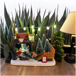 DECORO SCENARIO LED NEGOZIO ALBERI 18CM