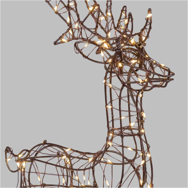 DECORO SLITTA CON RENNA  3D MARRONE 240MICROLED 3