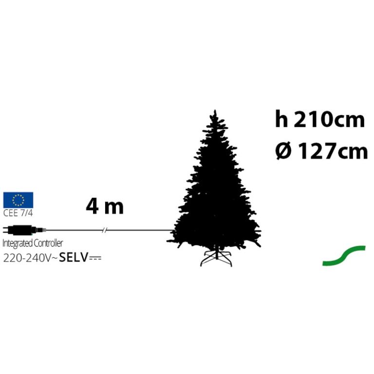 ALBERO ABETE ALPINO H210CM D127CM 1000 LUCI CALDE 5