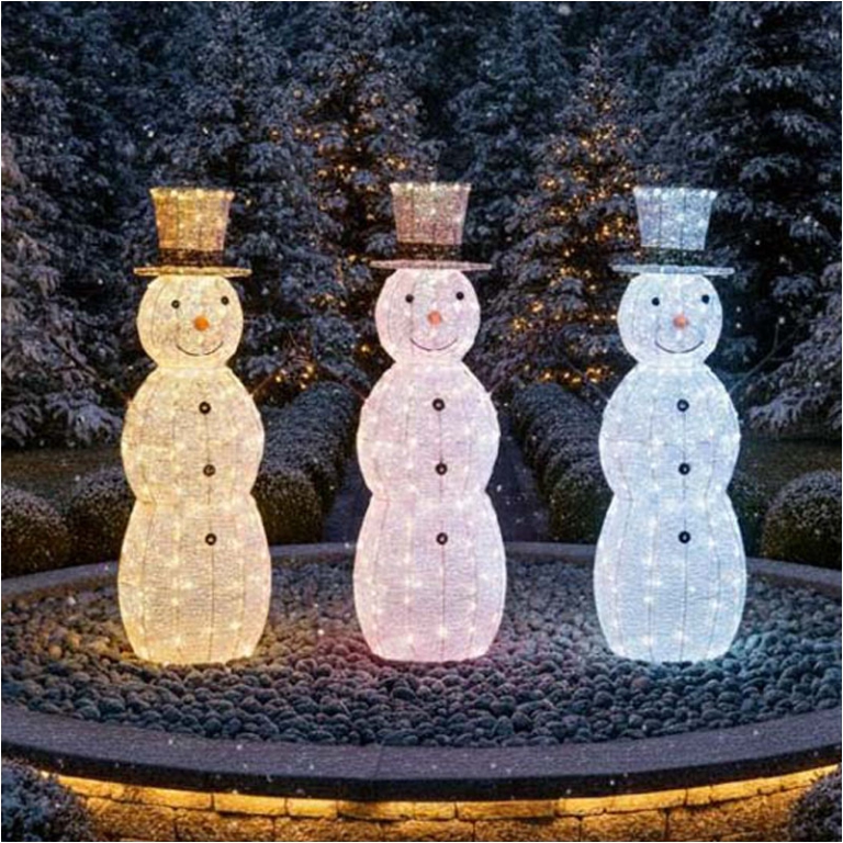 PUPAZZO DI NEVE 3D 220 LED H105CM