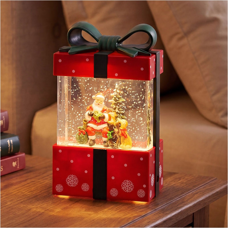 PACCO REGALO LED CON BABBO NATALE H19CM