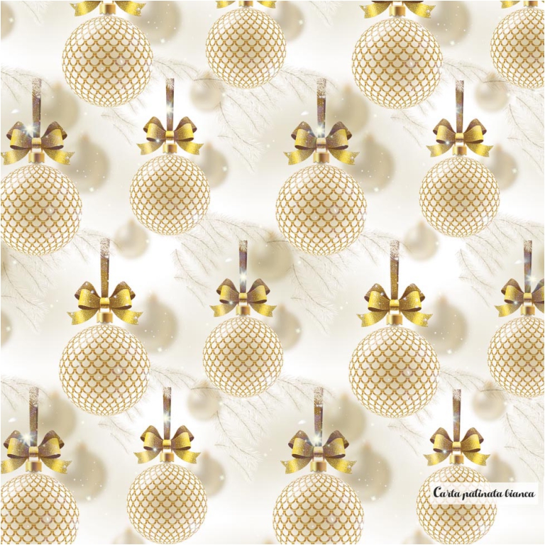 CARTA REGALO 70X100CM 10 FOGLI NATALE SFERE ORO
