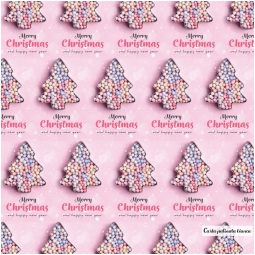 CARTA REGALO 70X100CM 10 FOGLI NATALE ROSA