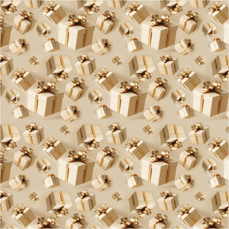 CARTA REGALO 70X100CM 10 FOGLI NATALE PACCHI BEIGE