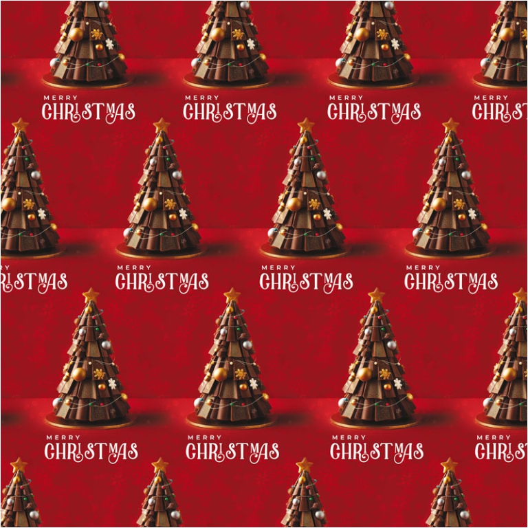 CARTA REGALO 70X100CM 10 FOGLI NATALE ALBERO ROSSO