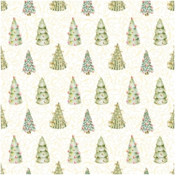 CARTA REGALO 70X100CM 10 FOGLI NATALE ALBERI AVORIO