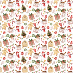 CARTA REGALO 70X100CM 10 FOGLI NATALE FONDO BIANCO