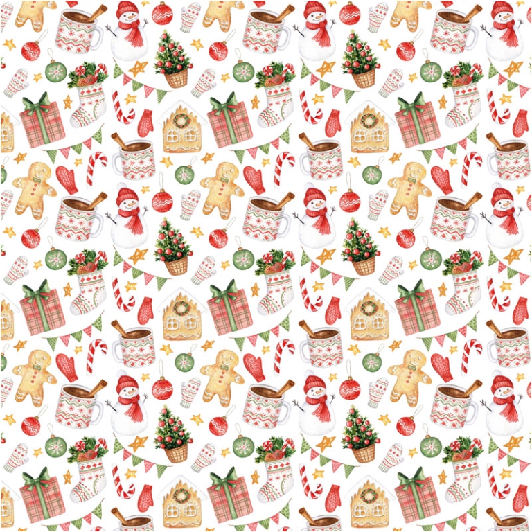 CARTA REGALO 70X100CM 10 FOGLI NATALE FONDO BIANCO