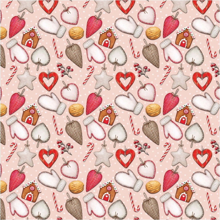 CARTA REGALO 70X100CM 10 FOGLI NATALE FONDO ROSA