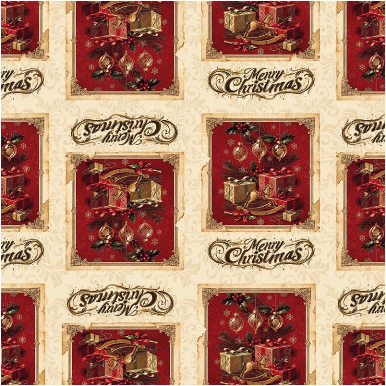 CARTA REGALO 70X100CM 10 FOGLI NATALE VINTAGE ROSSO
