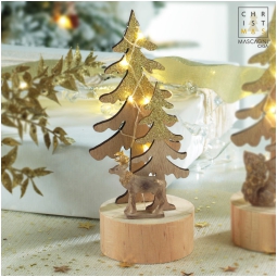 DECORO ALBERO LEGNO H17   DETTAGLI GLITTER