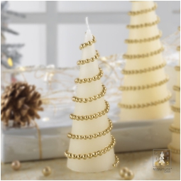 CANDELA ALBERO H15,5CM   AVORIO DECORO PRELINE