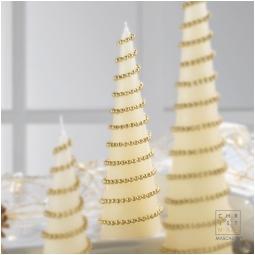 CANDELA ALBERO H20CM     AVORIO DECORO PRELINE