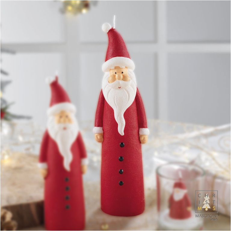 CANDELA BABBO NATALE     H24,50CM ROSSA
