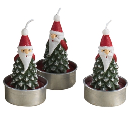CANDELA 6PZ ALBERO DECORO BABBO NATALE TEALIGHT
