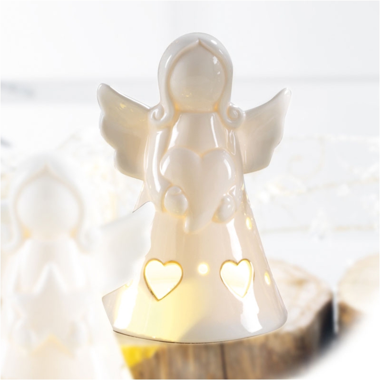 DECORO ANGIOLETTO LED    H15CM BIANCO