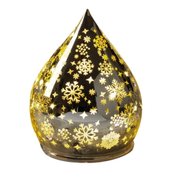 DECORO GOCCIA LED D12,5CM STELLE E FIOCCHI DI NEVE
