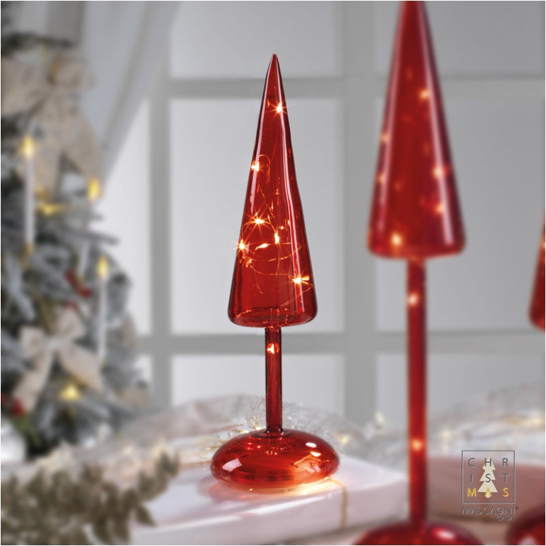 DECORO ALBERO LED H31,5CM ROSSO