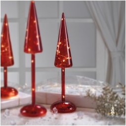 DECORO ALBERO LED H35CM  ROSSO