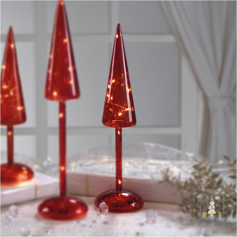 DECORO ALBERO LED H35CM  ROSSO