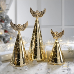 DECORO ANGELO LED H21,5CM ORO