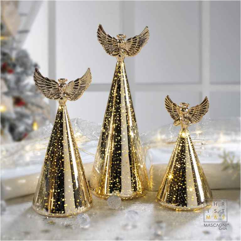DECORO ANGELO LED H21,5CM ORO