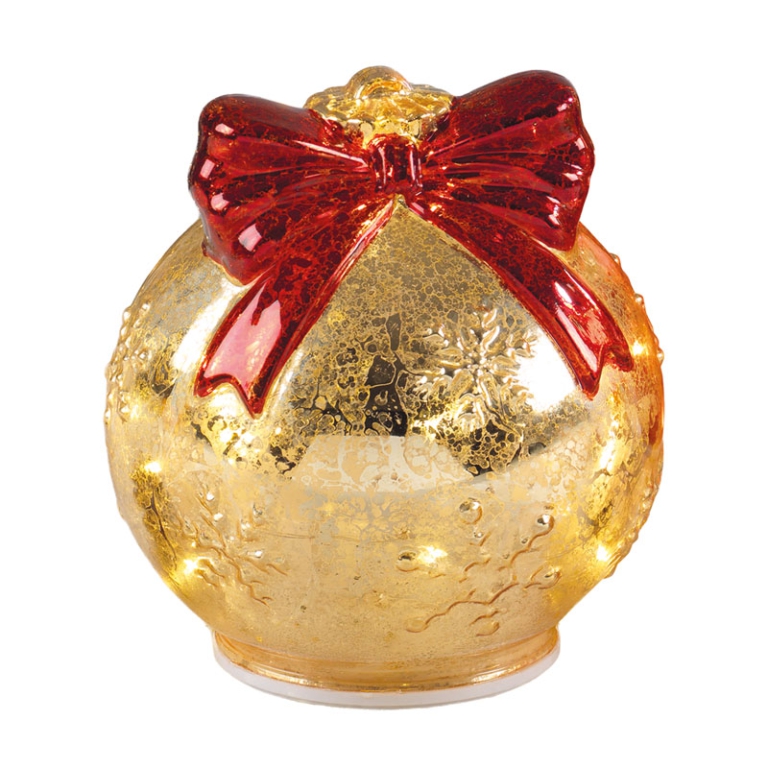 SFERA ROTANTE VETRO LED D15CM ORO 2