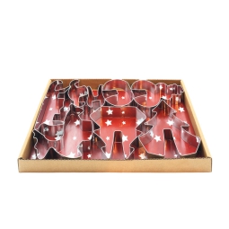 SET 8 FORMINE BISCOTTI   ACCIAIO H9CM