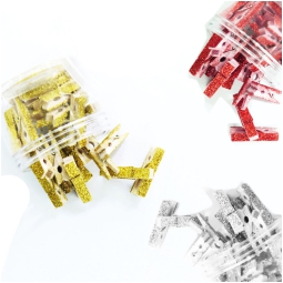 MOLLETTE 15PZ GLITTER    L3,5CM COLORI VARI
