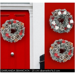 GHIRLANDA DI NATALE D25CM SBIANCATA