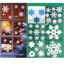 DECORAZIONE IN GEL X FINESTRA FIOCCHI DI NEVE ASSORTITI