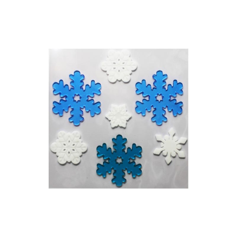 DECORAZIONE IN GEL X FINESTRA FIOCCHI DI NEVE ASSORTITI 2