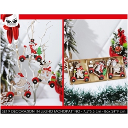 DECORO 3 SOGGETTI SET 9PZ   LEGNO MONOPATT. 7,5X5,5CM