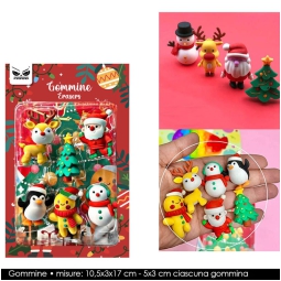 GOMMINE 3D SOGGETTI ASSORTITI    SET 6PZ