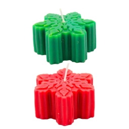 CANDELA FIOCCO DI NEVE   7X4,5CM COLORI ASSORTITI