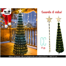 ALBERO DI NATALE 160CM   AUTOMONTANTE CON LUCI