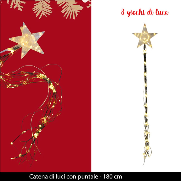 CATENA DI LUCI PUNTALE STELLA 180CM
