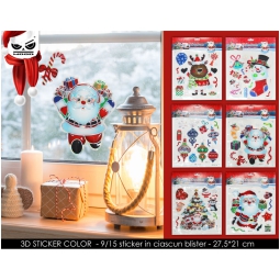 VETROFANIE 3D SOGGETTI   ASSORTITI XMAS